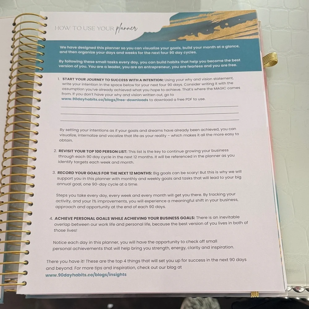 90 Day Habits - 12 month Planner for Network Marketers + Direct Sales